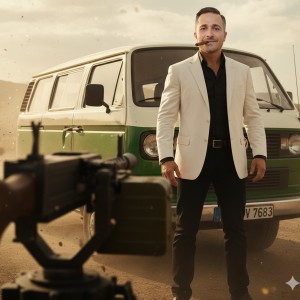 Gangsteri Gösteren Sinematik Bir Aksiyon Sahnesi